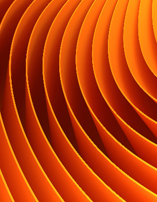 Store intérieur avec motif abstrait orange