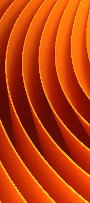 Store intérieur avec motif abstrait orange