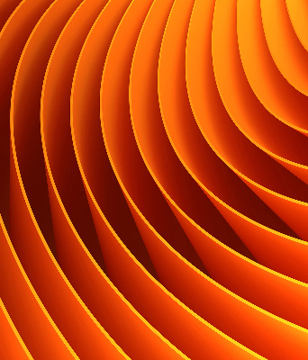 Store intérieur avec motif abstrait orange
