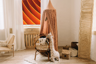 Store intérieur avec motif abstrait orange