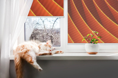Store intérieur avec motif abstrait orange