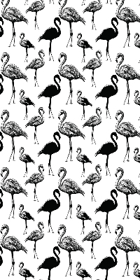 Store intérieur fenêtre avec flamants roses noirs