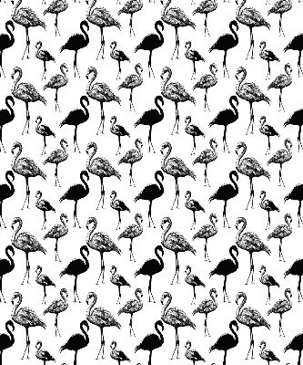 Store intérieur fenêtre avec flamants roses noirs
