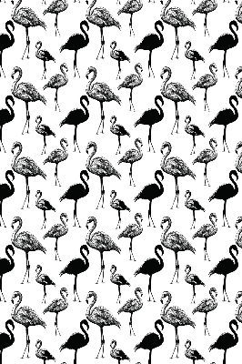 Store intérieur fenêtre avec flamants roses noirs