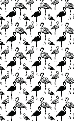 Store intérieur fenêtre avec flamants roses noirs