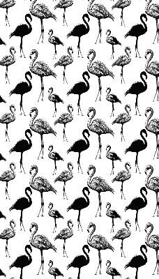 Store intérieur fenêtre avec flamants roses noirs