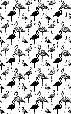 Store intérieur fenêtre avec flamants roses noirs