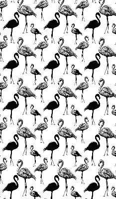 Store intérieur fenêtre avec flamants roses noirs