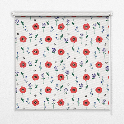 Store enrouleur à fleurs de coquelicot