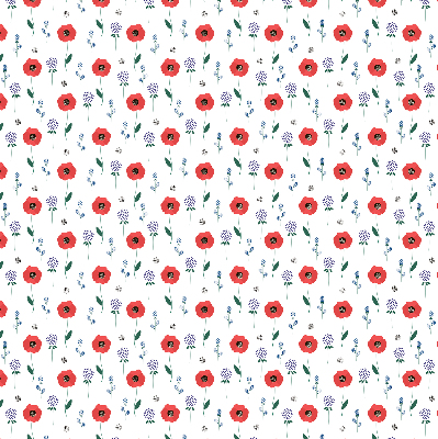 Store enrouleur à fleurs de coquelicot
