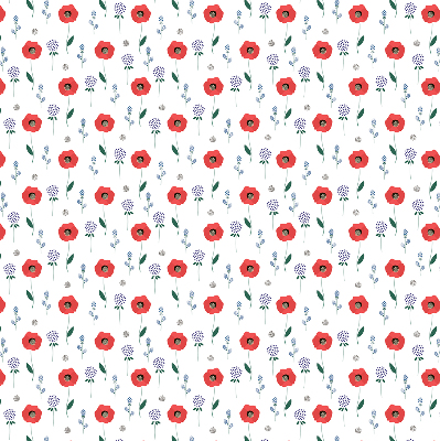 Store enrouleur à fleurs de coquelicot