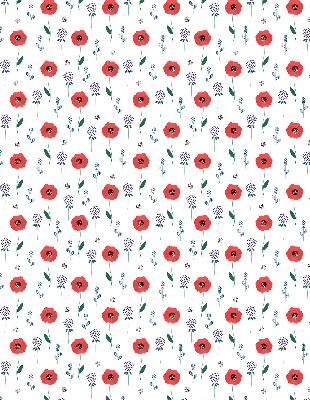 Store enrouleur à fleurs de coquelicot