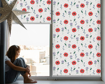 Store enrouleur à fleurs de coquelicot
