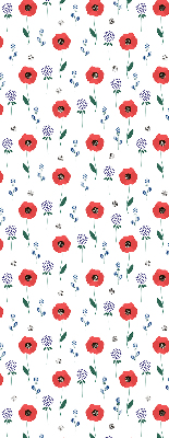 Store enrouleur à fleurs de coquelicot