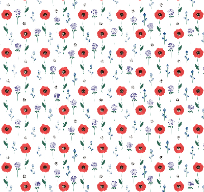 Store enrouleur à fleurs de coquelicot