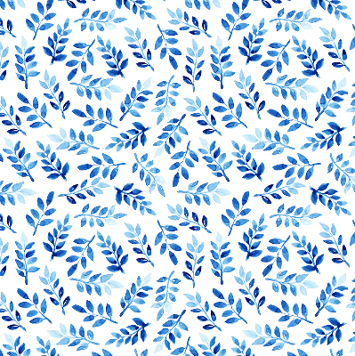 Store intérieur feuilles bleues