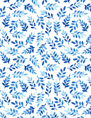 Store intérieur feuilles bleues