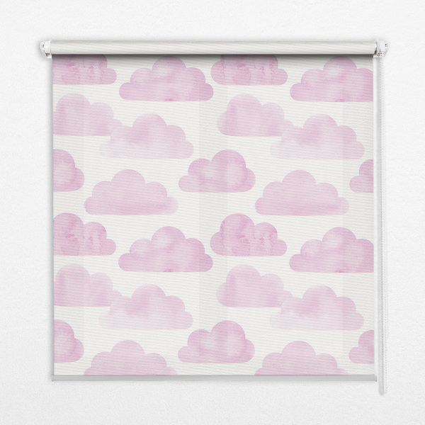 Store intérieur fenêtre avec motif de nuages roses