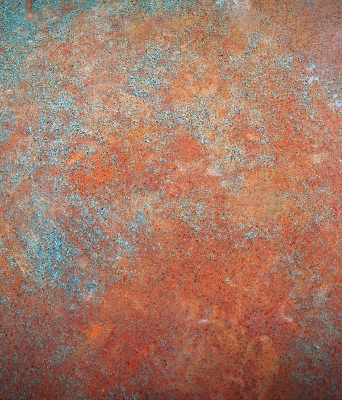 Store enrouleur de couleur orange en tôle