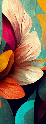 Store intérieur avec fleurs abstraites