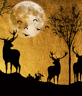 Store intérieur avec cerfs la nuit
