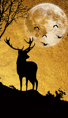 Store intérieur avec cerfs la nuit