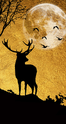 Store intérieur avec cerfs la nuit