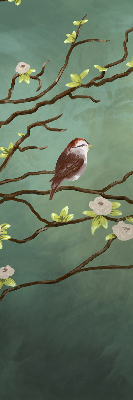 Store enrouleur avec motif d’oiseaux sur une branche