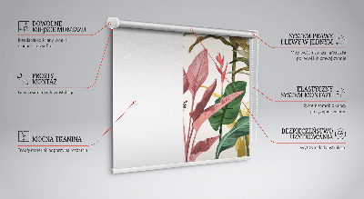 Store intérieur fenêtre feuilles colorées