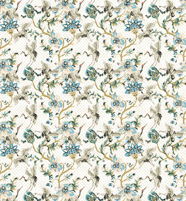 Store enrouleur fleurs et oiseaux