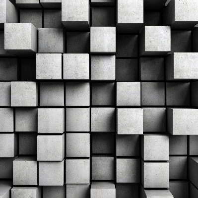 Store intérieur en cubes de pierre
