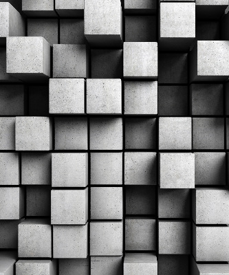 Store intérieur en cubes de pierre