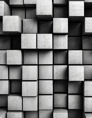 Store intérieur en cubes de pierre
