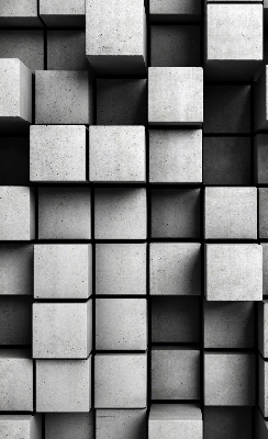 Store intérieur en cubes de pierre