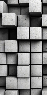 Store intérieur en cubes de pierre