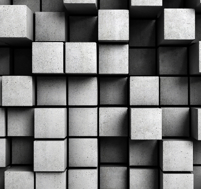 Store intérieur en cubes de pierre