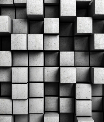 Store intérieur en cubes de pierre