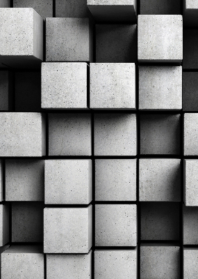Store intérieur en cubes de pierre