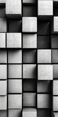 Store intérieur en cubes de pierre