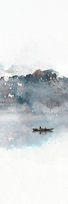 Store enrouleur avec motif de montagnes peintes