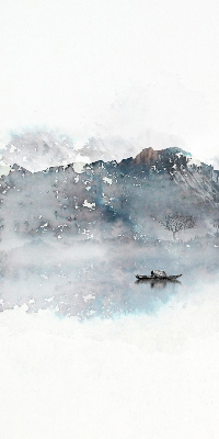 Store enrouleur avec motif de montagnes peintes