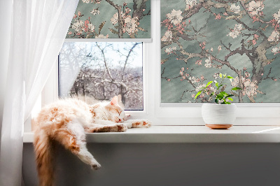 Store enrouleur fleurs sur l'arbre