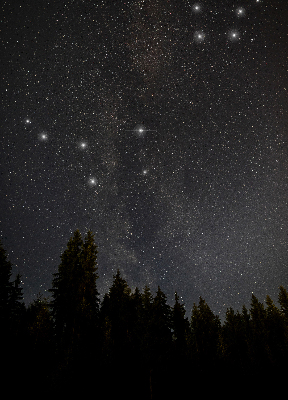 Store intérieur décoré avec des étoiles dans le ciel