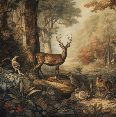 Store intérieur pour les animaux de la forêt