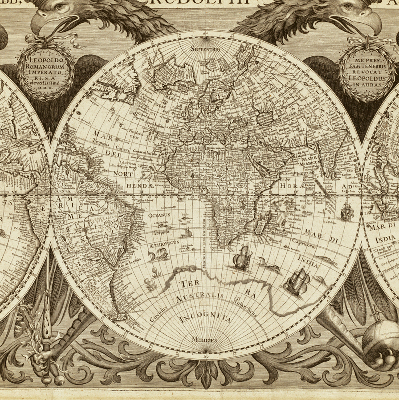 Store enrouleur pour carte du vieux monde