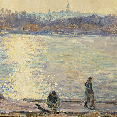 Store intérieur des gens sur l'eau
