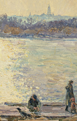 Store intérieur des gens sur l'eau