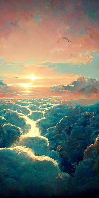 Store intérieur coucher de soleil