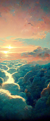 Store intérieur coucher de soleil