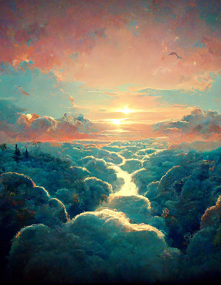Store intérieur coucher de soleil